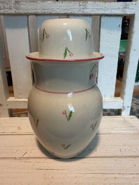 Vintage 1985 Teleflora Ceramic Bedside Water Carafe and Tumble Up Set